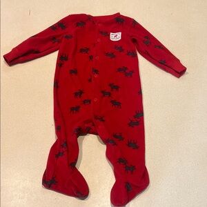 Carter's Red Footie with Black moose